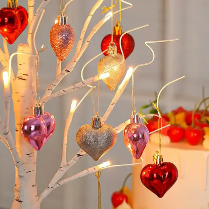 Romantic Heart-Shaped Birch Tree Lamp