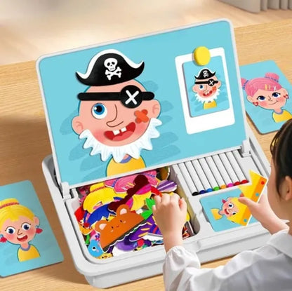 Magnetic Puzzles Face Dress Up Travel Game Double Side Preschool Educational Learning Toy