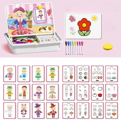 Magnetic Puzzles Face Dress Up Travel Game Double Side Preschool Educational Learning Toy