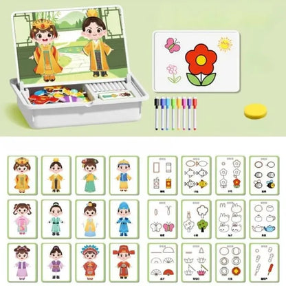 Magnetic Puzzles Face Dress Up Travel Game Double Side Preschool Educational Learning Toy
