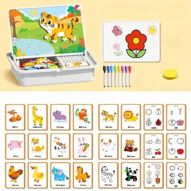 Magnetic Puzzles Face Dress Up Travel Game Double Side Preschool Educational Learning Toy