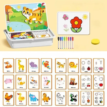 Magnetic Puzzles Face Dress Up Travel Game Double Side Preschool Educational Learning Toy