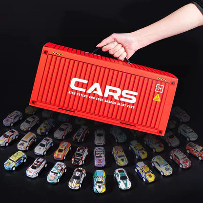48 Mini Pull-Back Cars with Built-In Garage Set