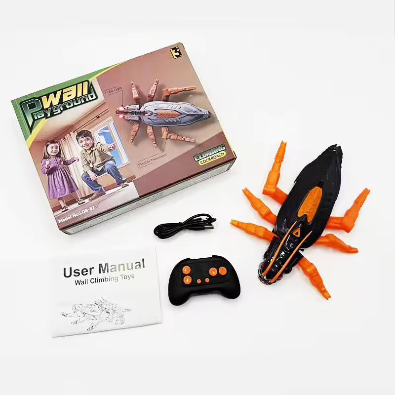 Wall Climbing RC Gecko Toy, Rechargeable Remote Control Lizard with LED Eyes